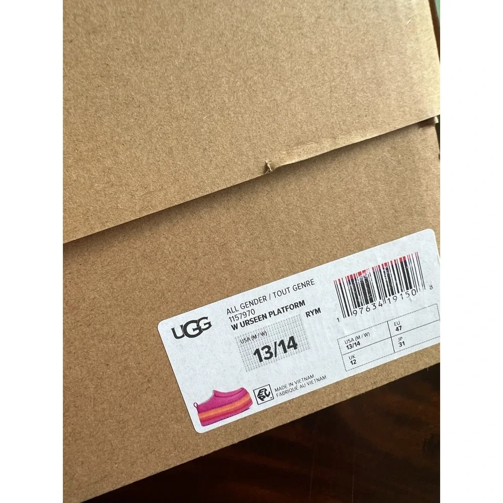 UGG Urseen Platform Raspberry All Gender M13/W14 Rainbow Festival Shoes NEW